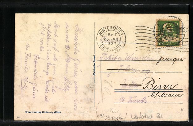 Cartoline postali: Winterthur, Hauptgebäude des Kantonsspi – Usato da Berlin venduto da bartko-reher 1