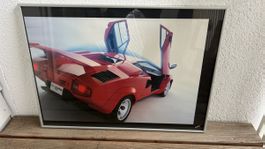 Kultiges Auto-Poster Lamborghini Countach – gerahmt!