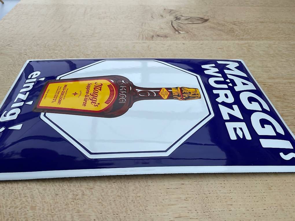 Maggi Insegne: Emailschild, Maggi's Würze einzig! Zustand: TOP – Usato da Rüfenacht BE venduto da look_us 3