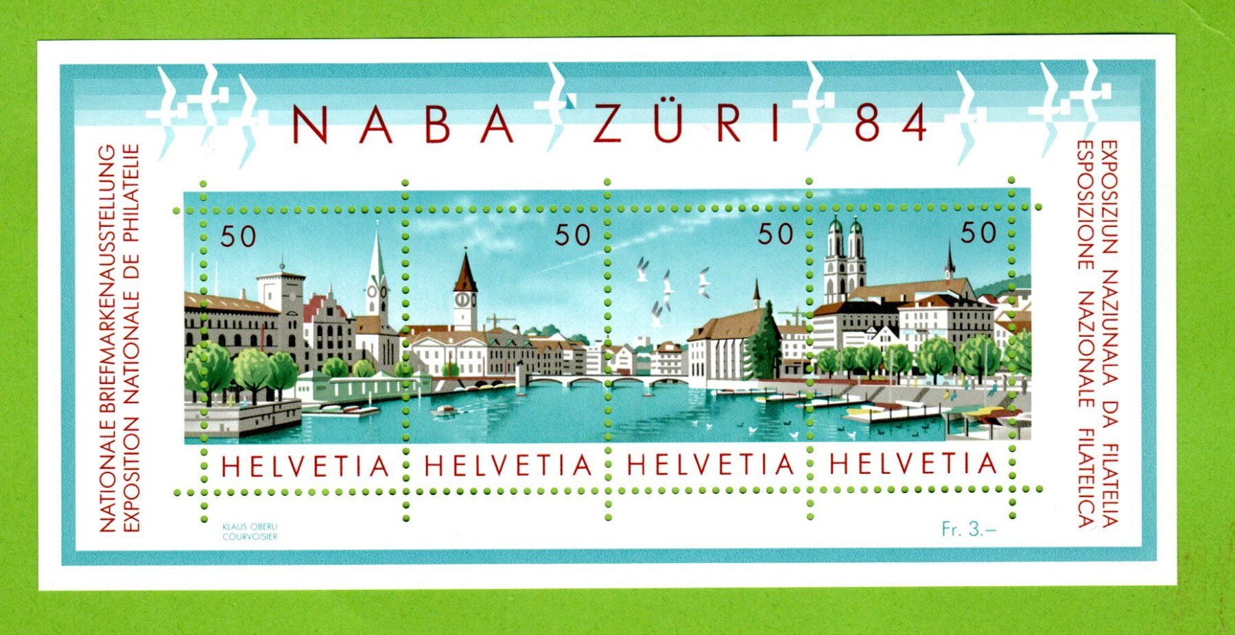 Tutti i francobolli: 1984 - NABA Zürich-Block postfrisch – Nuovo (secondo la descrizione) da Stein am Rhein venduto da Huehnerhund