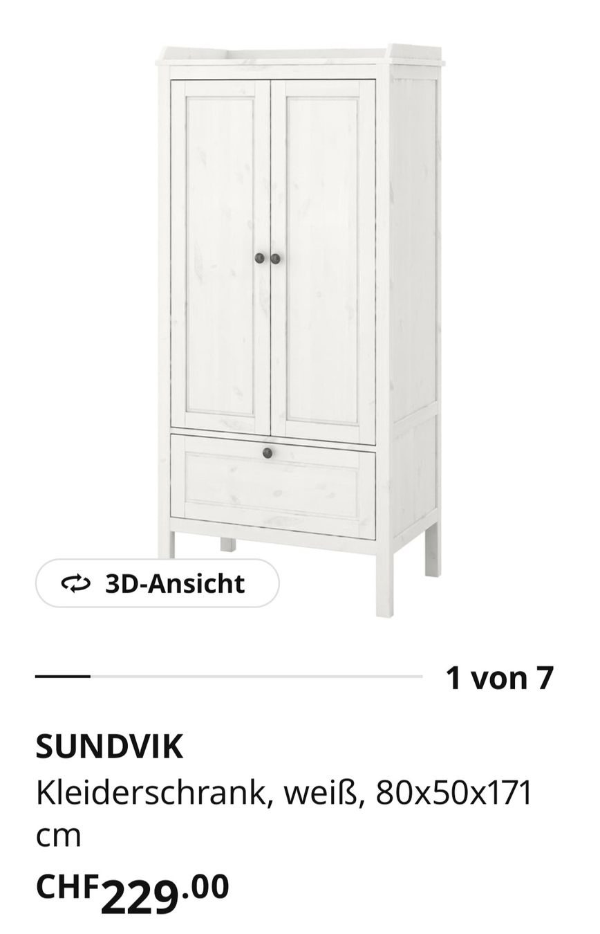 Ikea Schränke: SUNDVIK Kleiderschrank weiss – Gebraucht aus Reinach BL von Tinkerbelly27 3