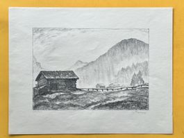 Original Lithographie G.Francois, Col du Pillon, Rarität!