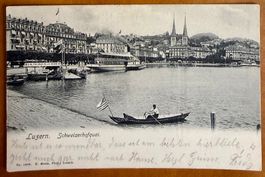 Luzern - Schweizerhofquai - Dampfschiff - Barque - 1910