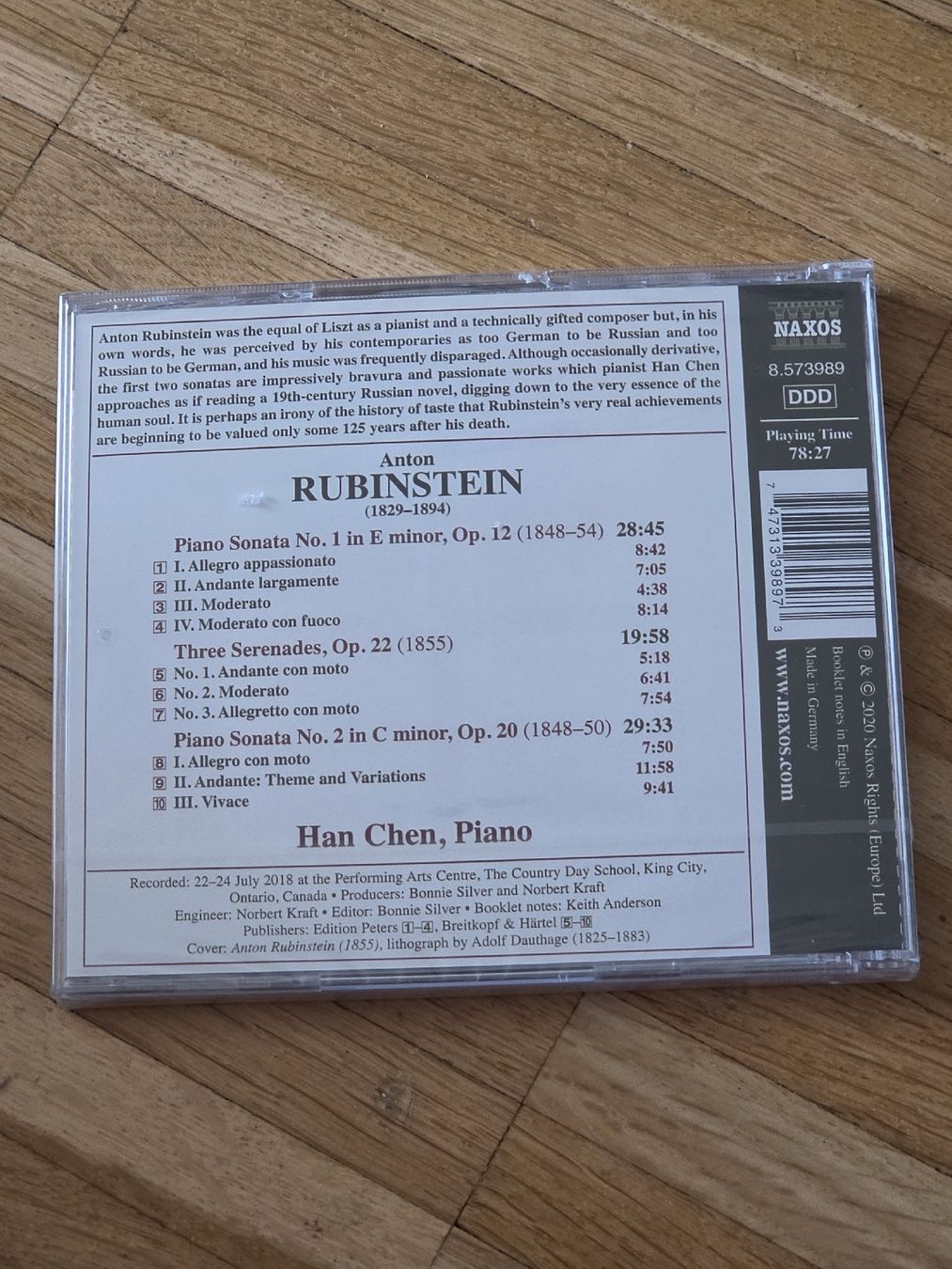 CD: CD: Anton Rubinstein: Piano Sonatas Nos. 1 & 2; Han Chen – Nuovo e nell'imballaggio originale da Aesch BL venduto da immon 1