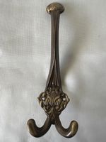Antiker Kleiderhaken Doppelhaken Messing Vintage Garderobe N