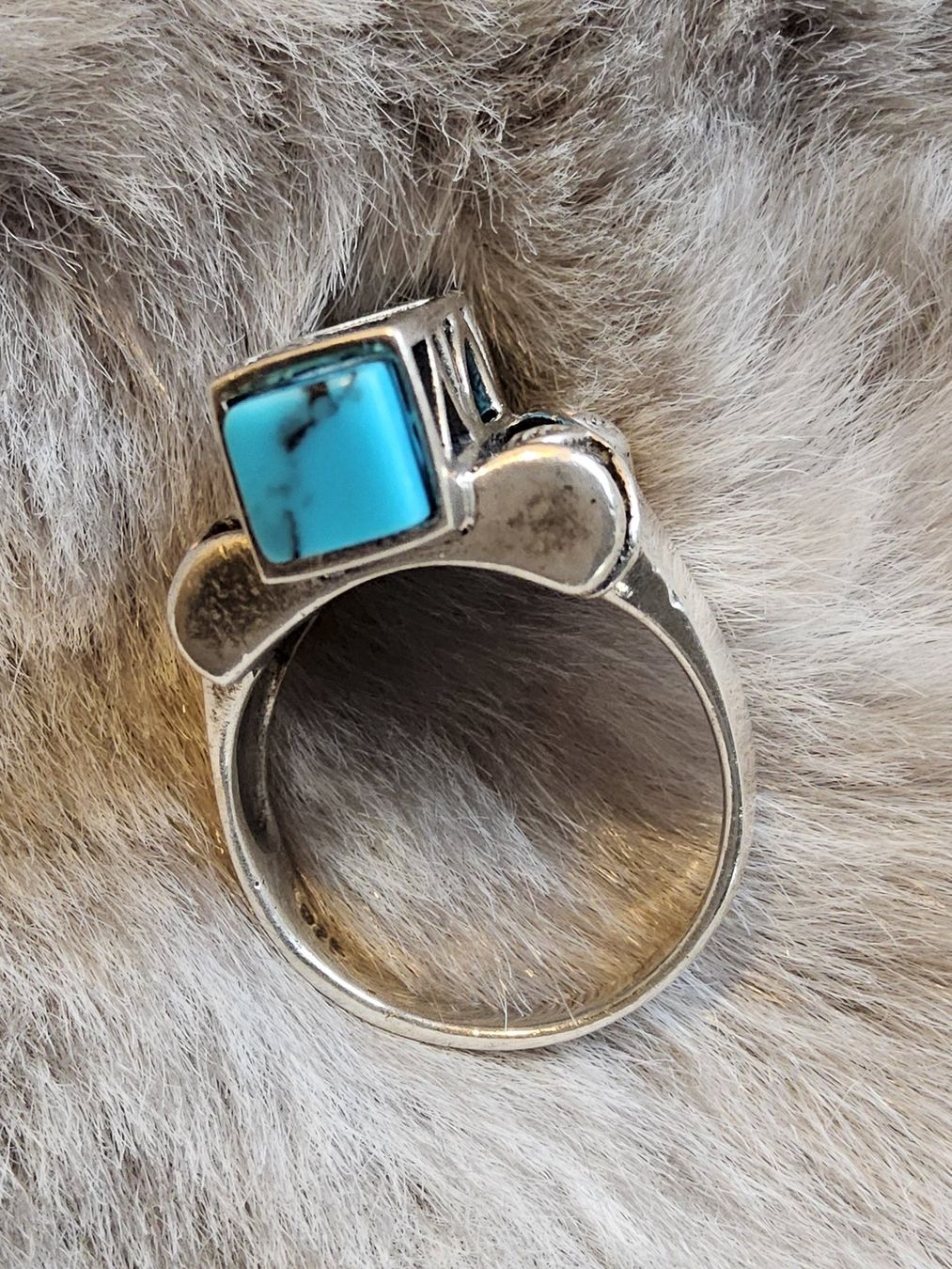 Anelli: Vintage schicker Silber Türkis Ring, Grösse 52 – Usato da Zürich venduto da SciTec 3