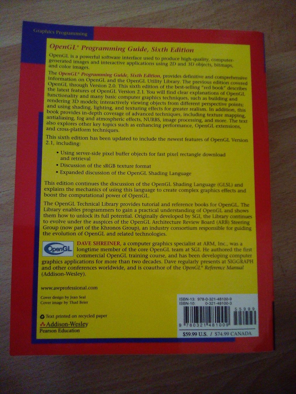 Libri: OpenGL Programming Guide. Official Guide to Learning OpenGL – Nuovo (secondo la descrizione) da Winterthur venduto da Colonica 1