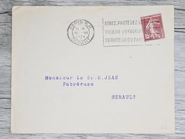 CL06 Enveloppe + Timbre France 1934