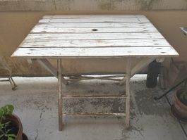 Klapptischchen weiss shabby chic Balkon
