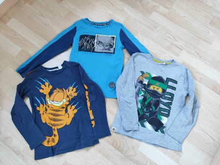 3 coole Langarmshirts Gr. 128
