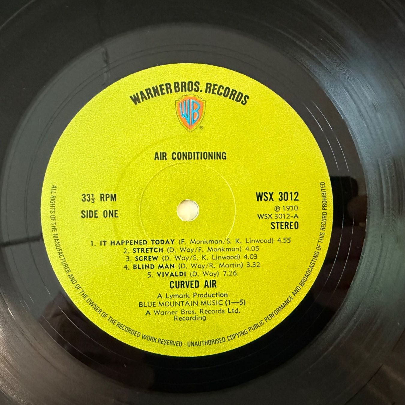Dischi in vinile: CURVED AIR - AIR CONDITIONING – Usato da Zürich venduto da fehlton 3