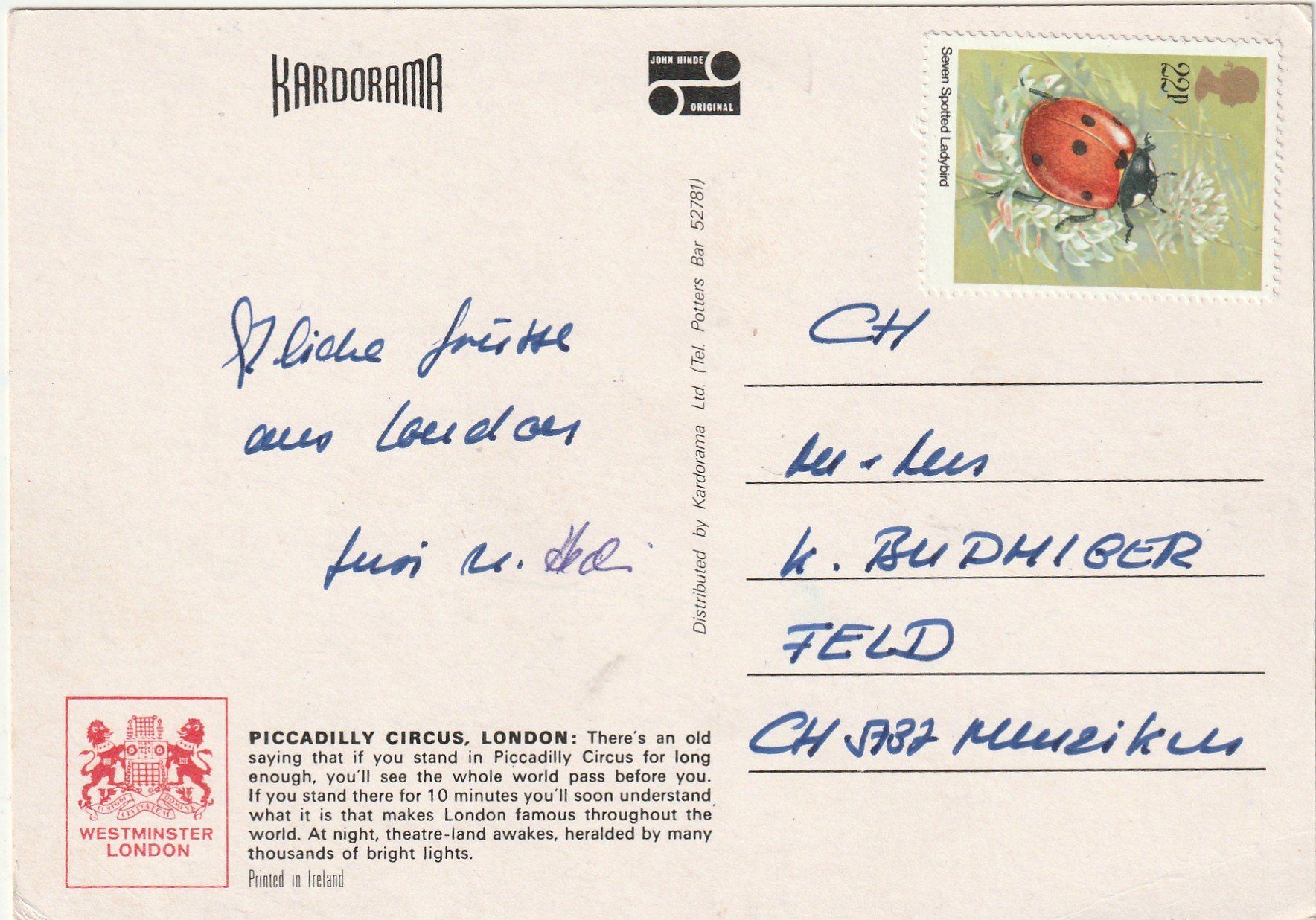 Cartoline postali: London – Usato da Lumbrein venduto da made02 1