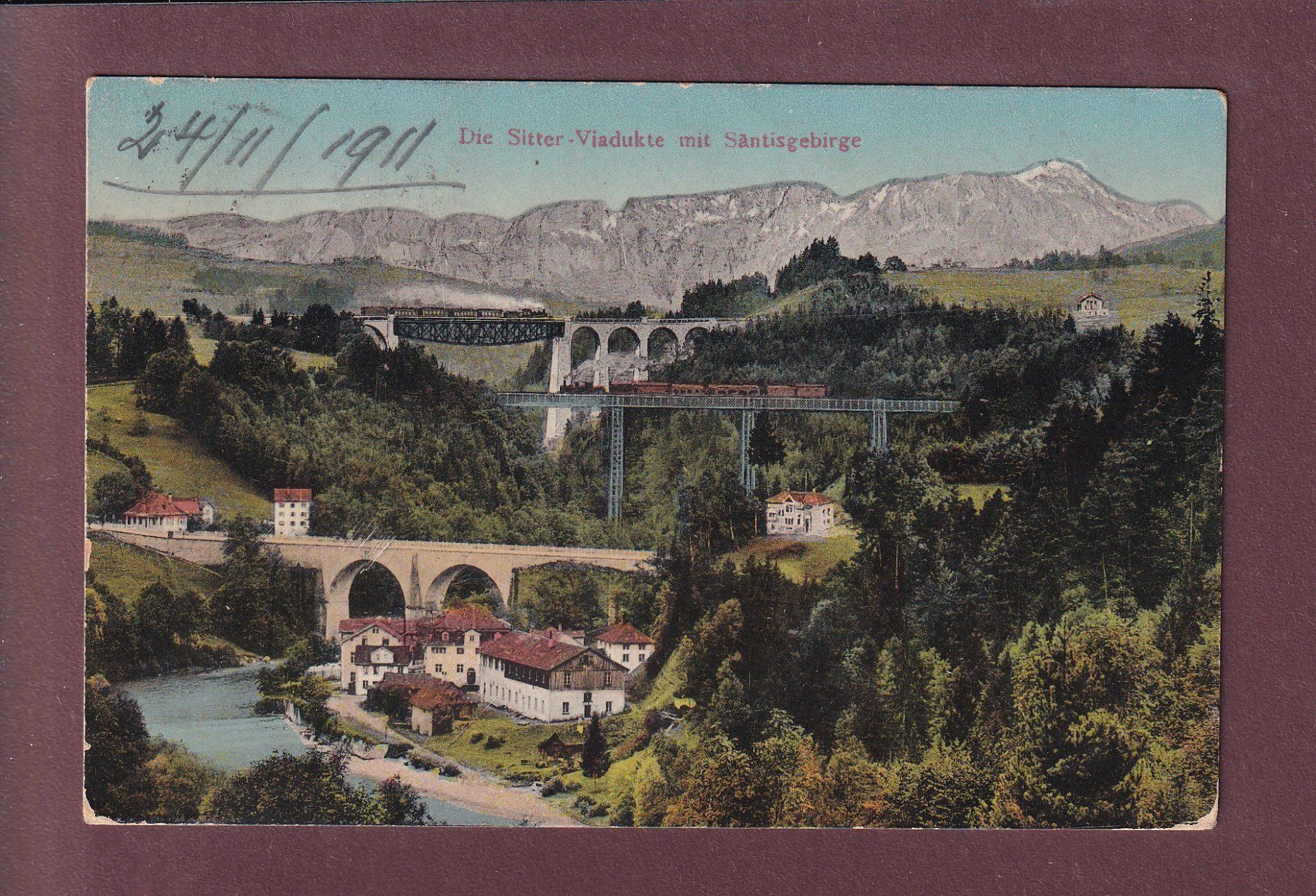 Ansichtskarten: SITTER-VIADUKTE - 1911 – Gebraucht aus Pully von nicecards
