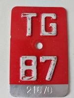 Velonummer TG 87 plaque Velo