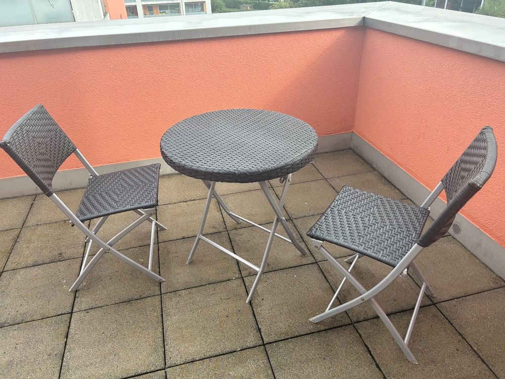 HOME DECO FACTORY Klappstuhl-Set Bella Vita – 2 Stück, Taupe, Stahlgestell Mit Kiefern-Sitz, Für Den Außenbereich