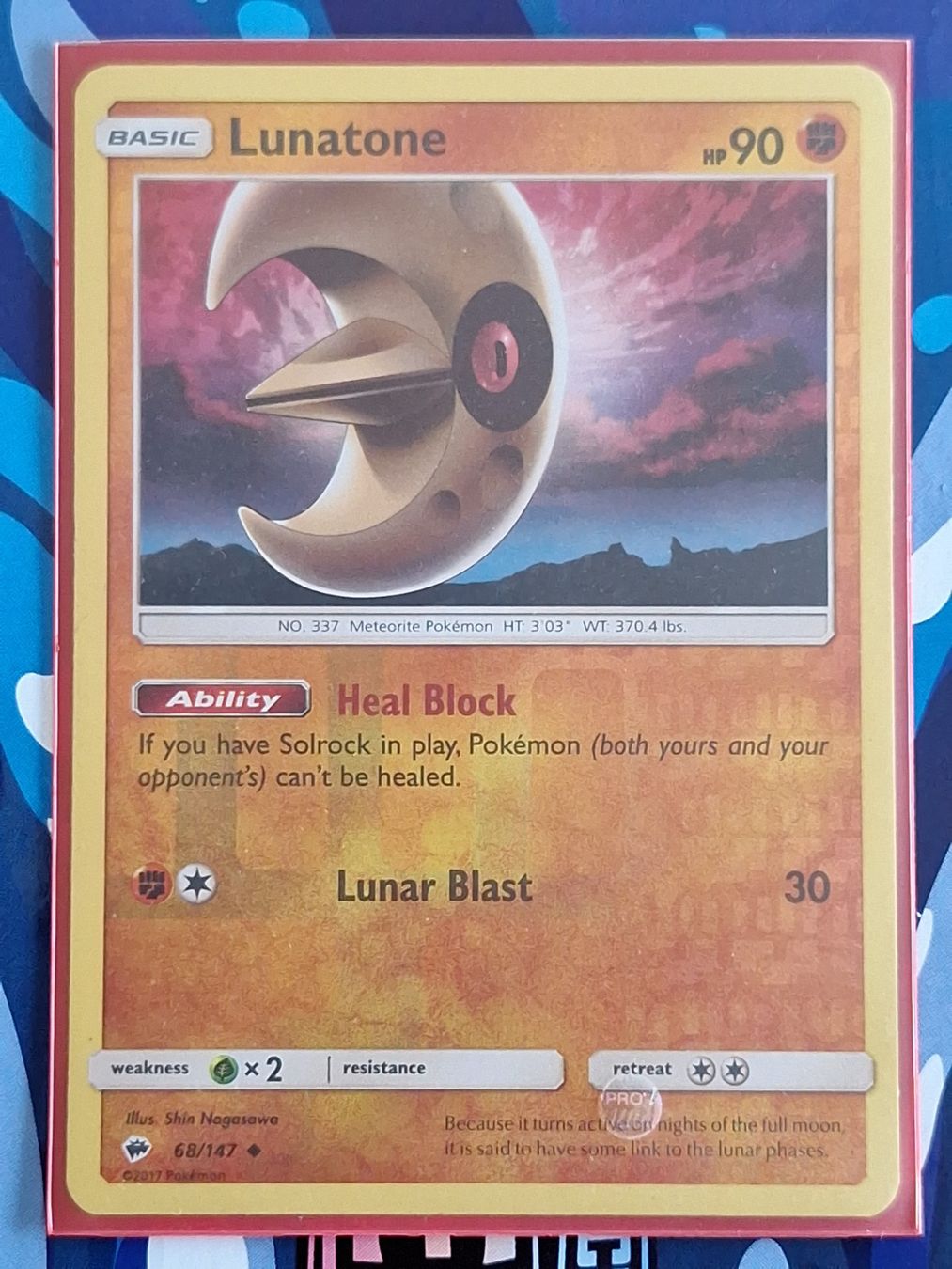 Pokémon Sammelbilder & Trading cards: Lunatone - Reverse Holo - Burning Shadows #Ord3 – Gebraucht aus Altstätten SG von GGsGameshop