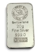 Argor SA Silberbarren 20g Feinsilber 999.0 Vintage