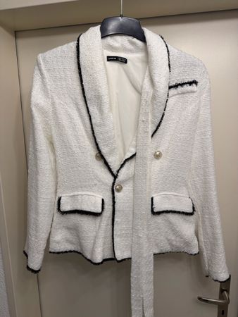 Blazer weiss schwarz Tweed Optik Grösse M neuwertig