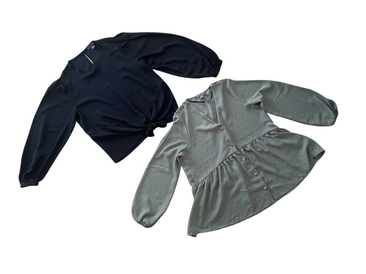 Primark Camicette: 2 Damenblusen - schwarz & khaki - Grösse 40 – Usato da Sennwald venduto da _shppng