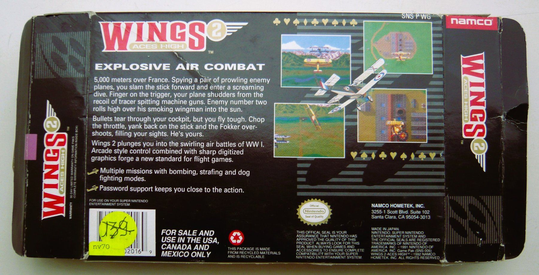 Nintendo Giochi: SNES:  Wings 2 Aces High – Usato da Onex venduto da Jaguar1986 4