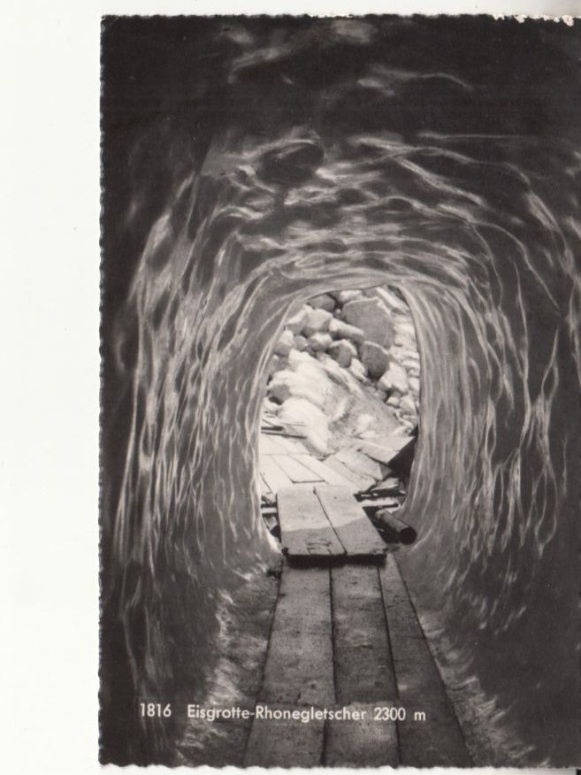 Cartoline postali: Rhonegletscher Eisgrotte ca. 1950 – Usato da Bürglen TG venduto da StampGraf
