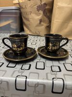 Kaffeetassen 2er Set mit vergoldeten Verzierungen 24K Gold