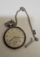 Zenith Ancienne Montre de Poche Argent,avec Chaîne! Rare!