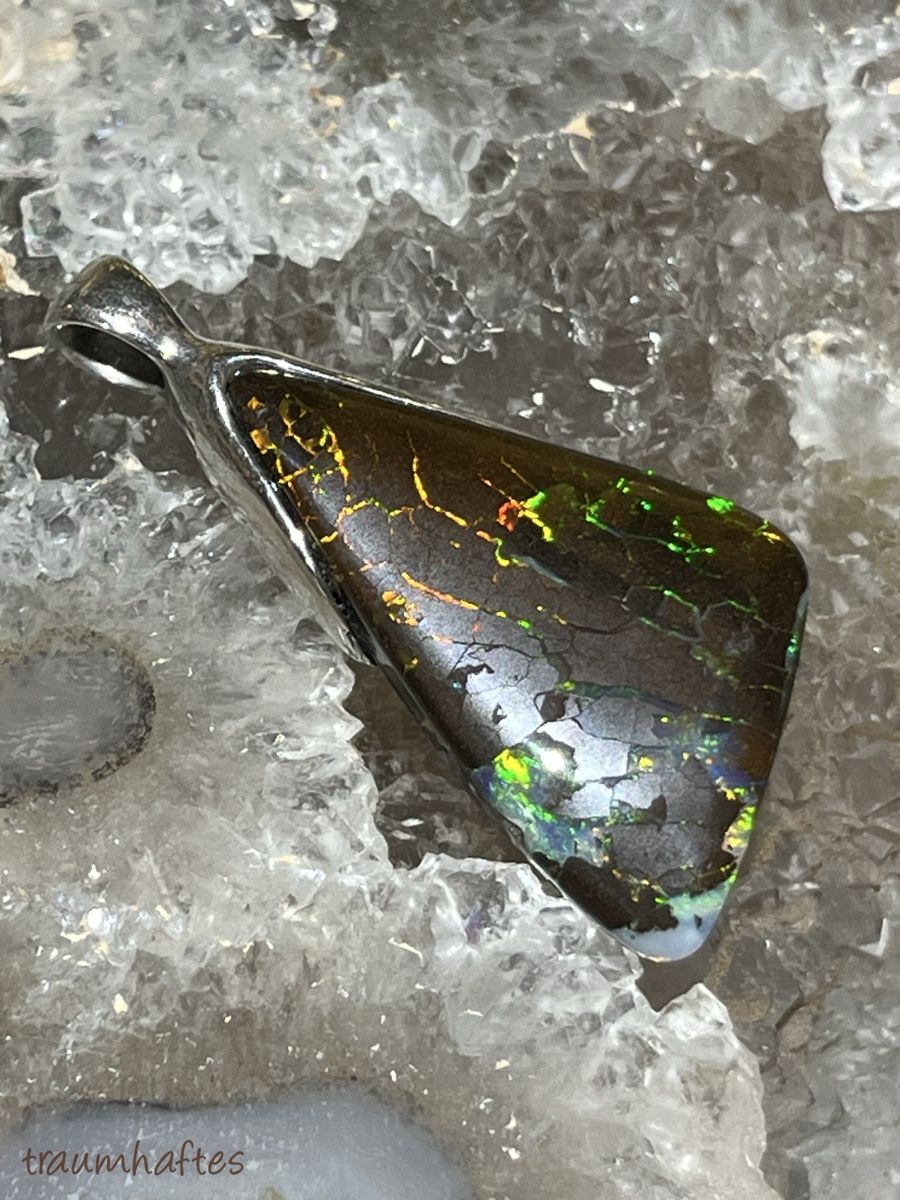 Ciondoli: Opal - Anhänger - Boulder mit 925er Silberfassung – Nuovo e nell'imballaggio originale da Thun venduto da Traumhaftes 2