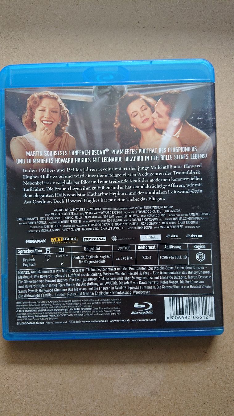Tutti i DVDs: The Aviator - Blu-ray - Leonardo DiCaprio - – Usato da Chur venduto da FreakofRarity 1
