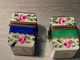 zwei "Porcelain Box From Limoges France, Hand Painted Ki3/10