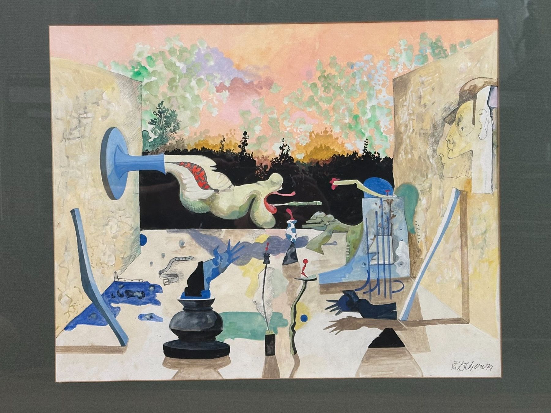 Dipinti: Schweizer Surrealismus: Aquarell von Roland Bugnon – Usato da Luzern venduto da Fabian_Ni 3