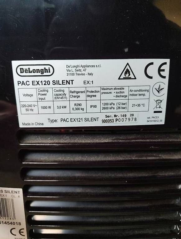 Condizionatori: Climatiseur Delonghi PAC EX 120 silent – Usato da Leytron venduto da Majic31 3