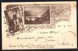 AK Iseltwald, Ortsansicht mit See, 1900