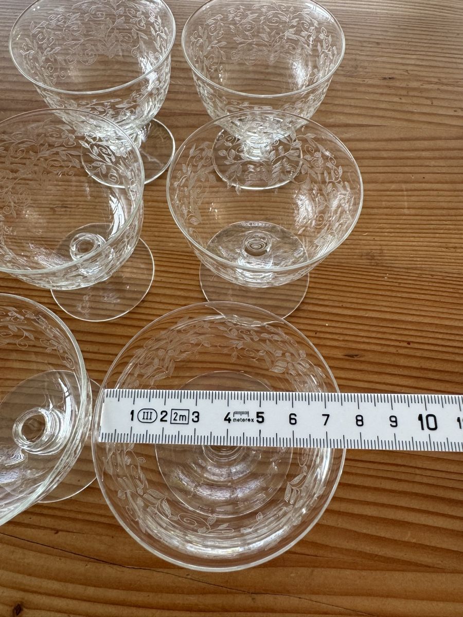 Gläser: 6x Dessertkelch mit Blumenmuster baccarat? – Gebraucht aus Lanzenhäusern von Galaa 2