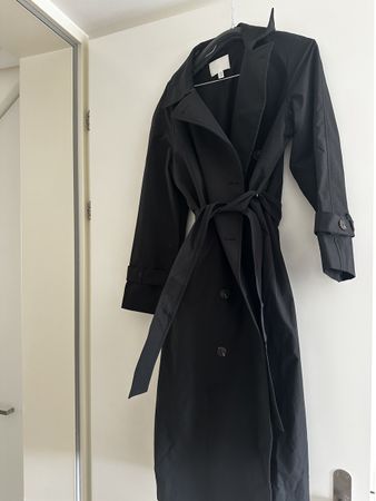 Trenchcoat H&M schwarz mit Gürtel Grösse XS neuwertig