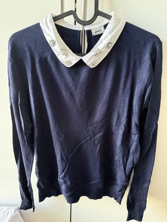 Pimkie Pullover dunkelblau Kragen, gr. M