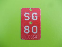 Velonummer / Fahrradnummer SG 80