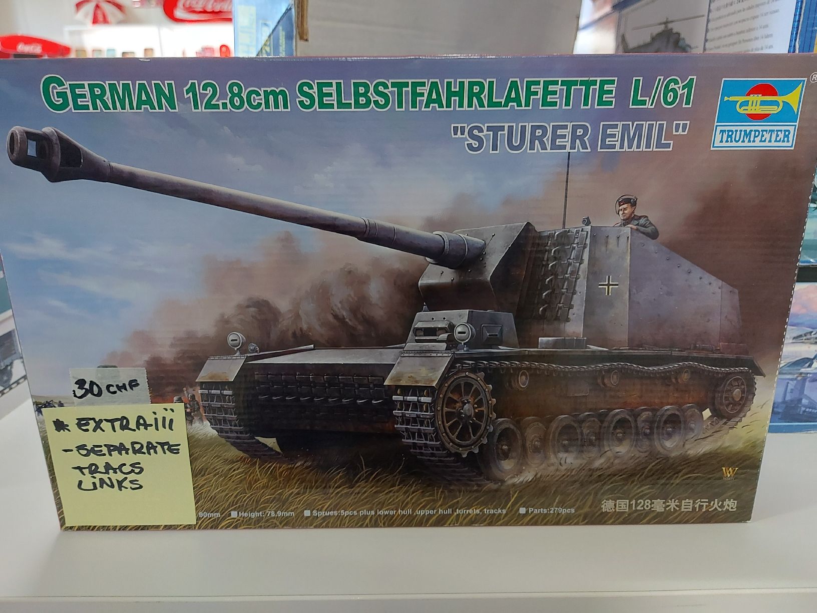 Kit di modellismo & Modellini statici: Sturer Emil 12.8cm + Separate Tracks Links – Usato da Baden venduto da thailega
