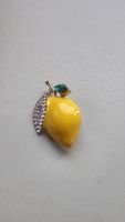 Vintage Brosche Zitrone 4cm Funkelnd Top