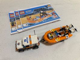 Lego City Rettungsboot mit Anhänger und Fahrzeug