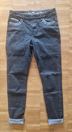 Coole dunkelgraue Damen Jeans von NILE, Gr. S+