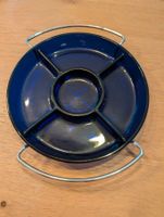 Servierplatte Arcopal France blau mit Metallgestell