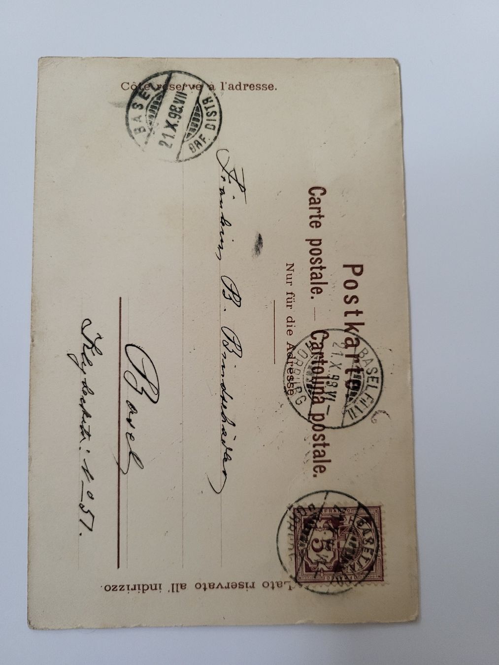 Cartoline postali: Alte Postkarte 5. Kunstausstellung Basel 1898  RN – Usato da nunningen venduto da mic_88k2 1