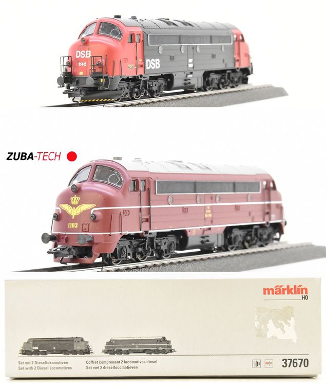 Märklin 37670 2x Diesellok MY 1100 DSB H0 WS Digital mit OVP (Gebraucht ...