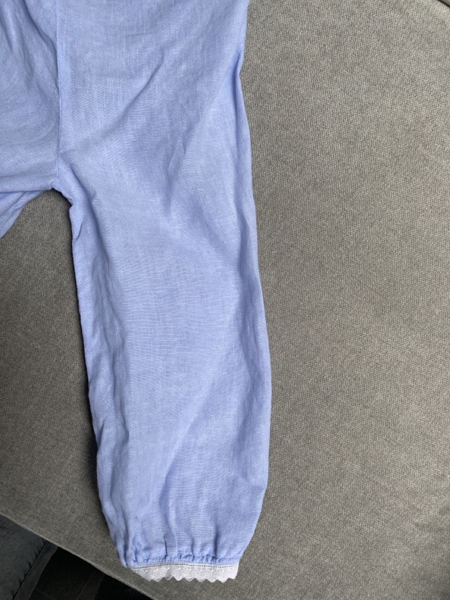 Camicette: Leinen?  Sommer Bluse in Hellblau mit Spitze, ca. Gr. M/L – Usato da Homberg b. Thun venduto da Homata 6