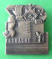 Basler Fasnachtsplakette Silber mit Nadel 1966