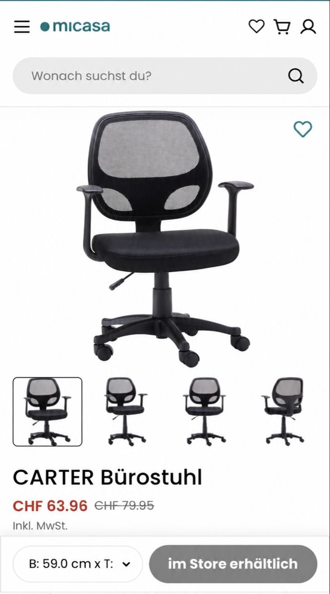 Chaises: Bürostuhl schwarz – D'occasion à Beromünster par Ana.8 3