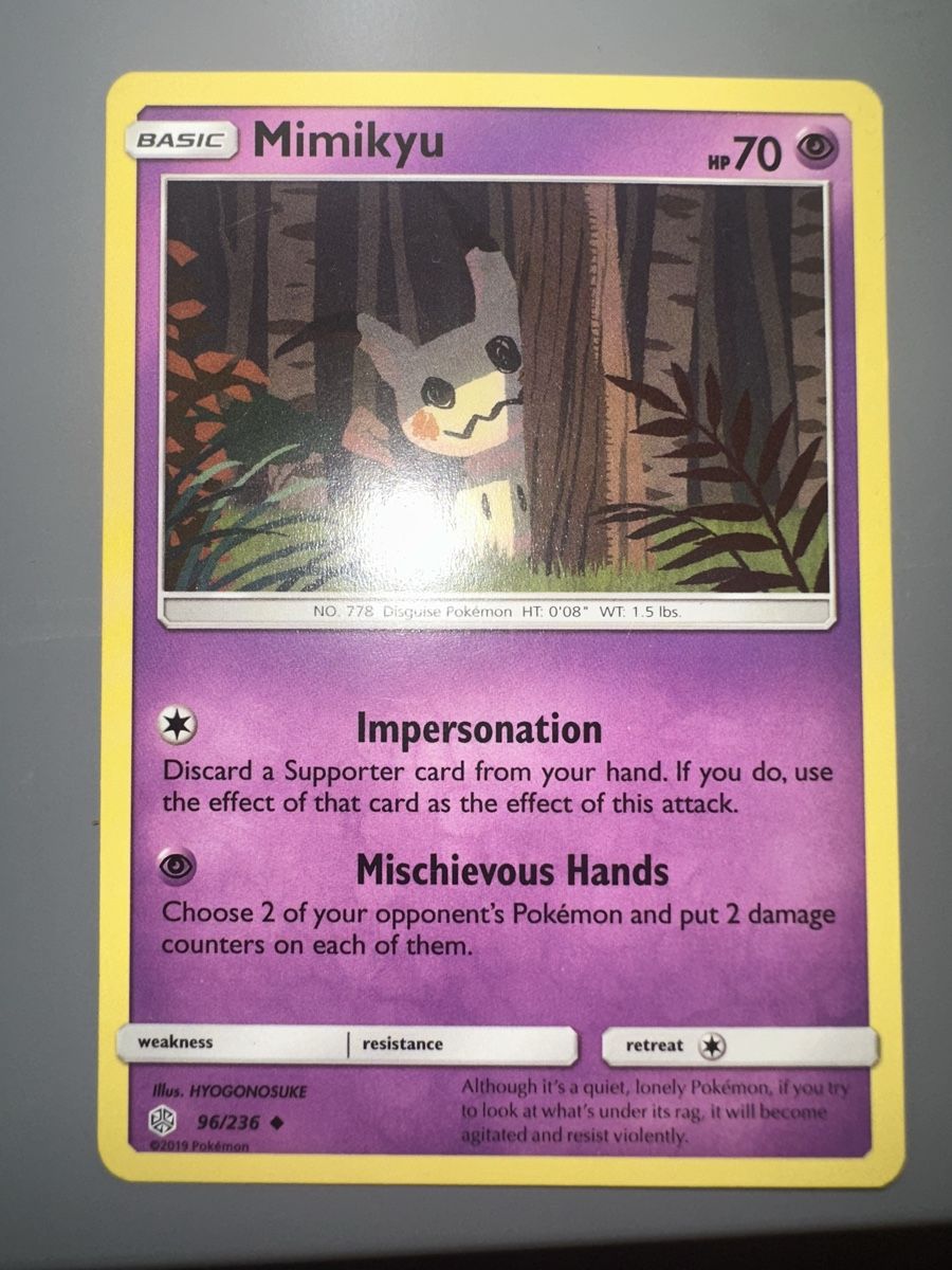 Pokémon Carte collezionabili: Mimikyu 96/236 Cosmic Eclipse – Usato da Allschwil venduto da DragoniteCollectible