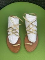SUMMERTIME - stylische/edle ZARA Flip-Flops, gold, 38