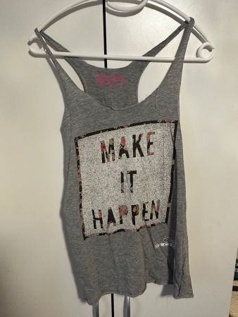 Damen Tanktop grau Grösse XS/S bedruckt